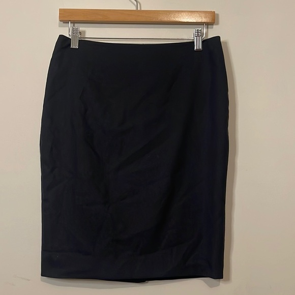 MaxMara Women’s Career Black Wool-Silk Blend Straight Skirt Sz 8 - Picture 1 of 5